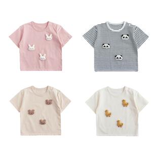 幼歌 2026夏季新款婴幼儿圆领清凉短袖T恤时尚宽松休闲儿童上衣潮