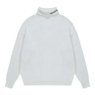 BJHG不计后果新年红色毛衣男装冬季内搭保暖高领简约针织情侣毛衣