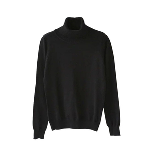 2025秋冬新品女装修身显瘦高领套头毛衣针织打底衫欧美有大码黑色