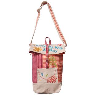 巫鹿可原创棉质森系日系田园多巴胺少女心水桶斜挎托特包通勤上学
