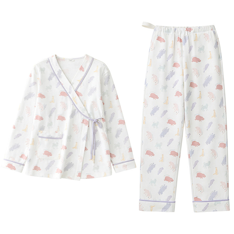 momjane月子服纯棉孕妇哺乳睡衣