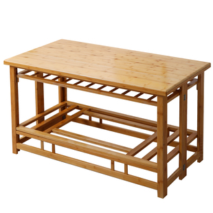 湖南烤火桌子家用冬季多功能取暖烤火架实木楠竹可折叠长方形桌子