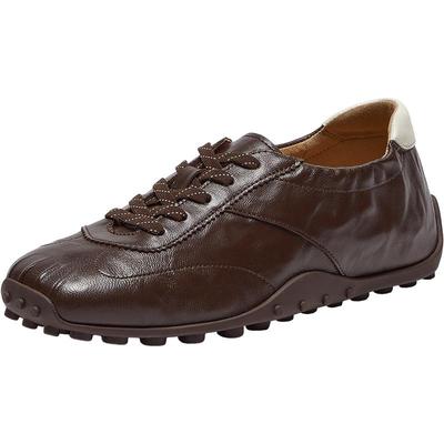 Bata羊皮书芭蕾德训女2026春商场新款通勤复古运动鞋ABI25AM6