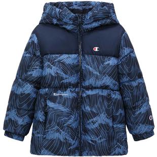【三防抗菌】Champion冠军童装25冬季新款户外花纹连帽羽绒服外套