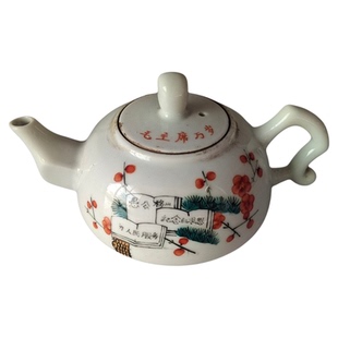 景德镇手绘小茶壶仿古瓷器摆件酒壶茶室水壶小端壶红色文化展览