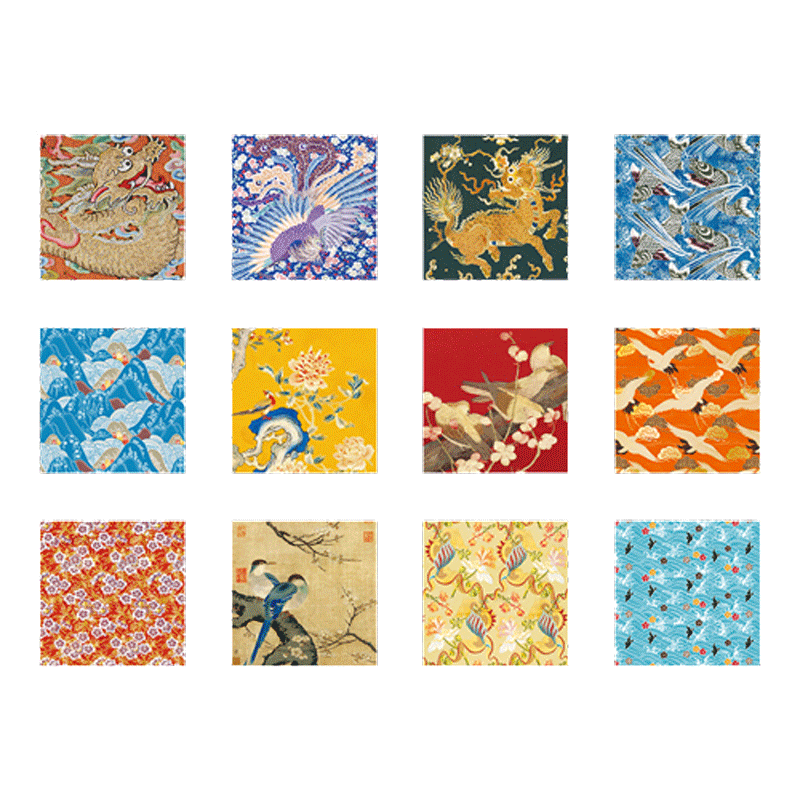 【1件8折】三尺鲤国潮文具织绣贺卡博物文创贺卡生日节日祝福小卡片学生留言卡精致带信封高颜值新年礼物