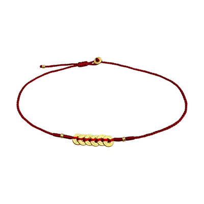 足金999平安扣纯手工编织红绳