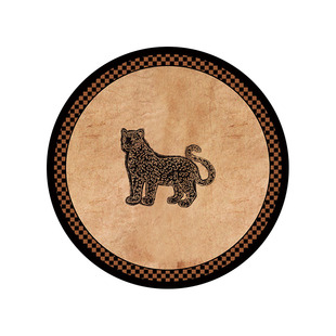 中古风圆形桌垫防水防油皮革桌面保护垫轻奢高级感小圆桌茶几垫