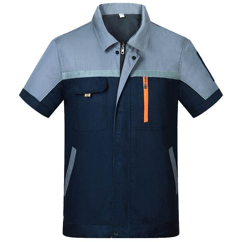 工作服套装男夏季短袖汽修半袖薄款透气工厂车间劳保服定制工程服