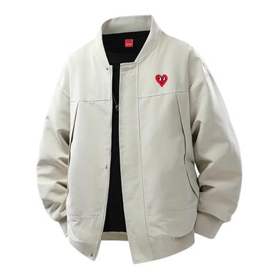 查尔斯桃心纯色解构飞行员夹克