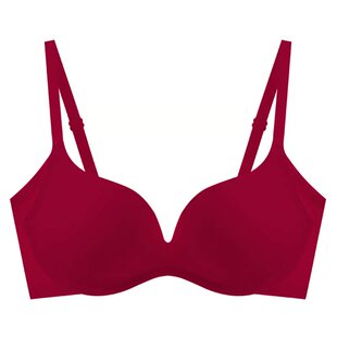 红色本命年内衣女薄款大胸显小防下垂软钢圈光面小胸聚拢文胸套装