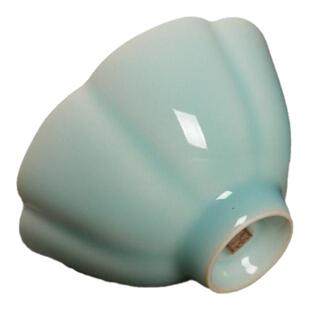 龙泉弟窑青瓷粉青釉陈湘源花口杯主人杯品茗杯子陶瓷茶具功夫茶杯