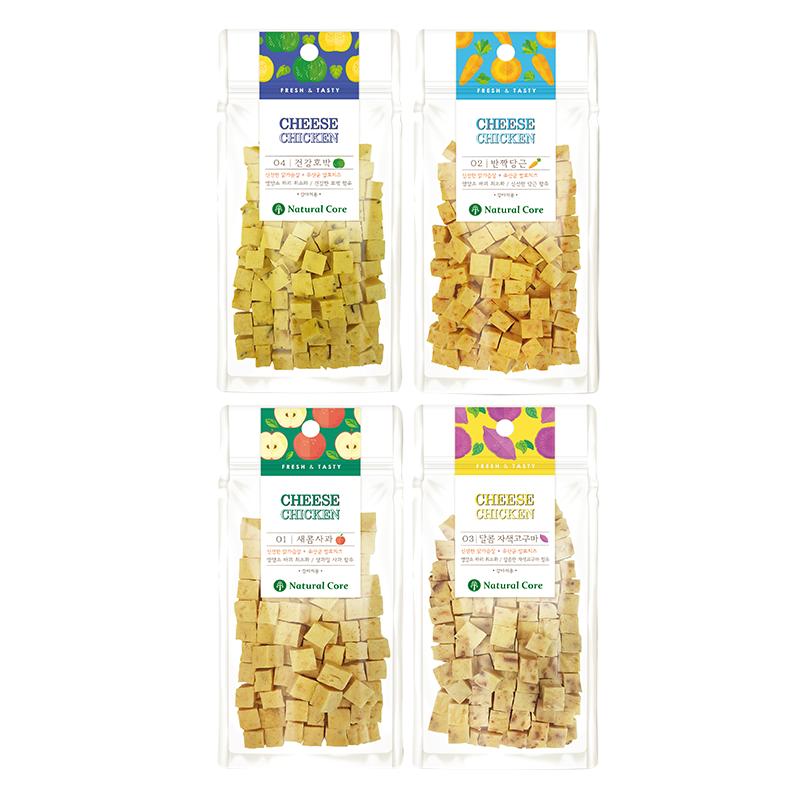 natural core韩国天然核心狗零食鸡肉奶酪果蔬丁中小型宠物磨牙棒