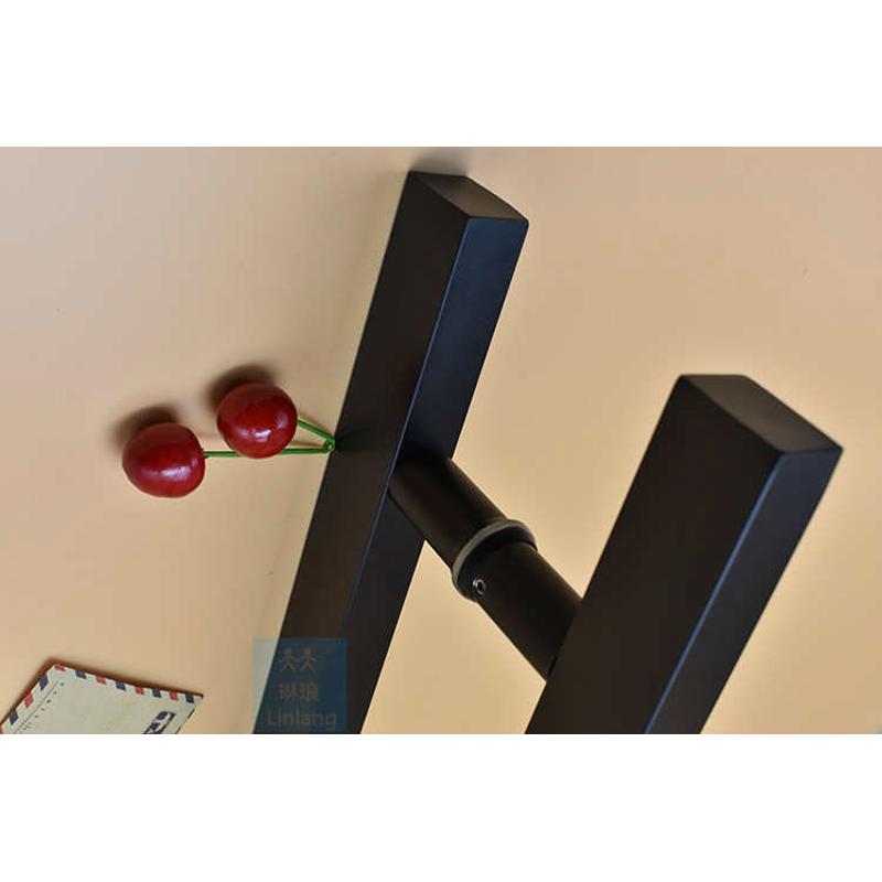 现代简约 加厚不锈钢玻璃门拉手 方管黑色大门把手 推拉移门木门