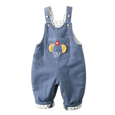 婴儿背带棉花棉裤夹棉按扣开裆