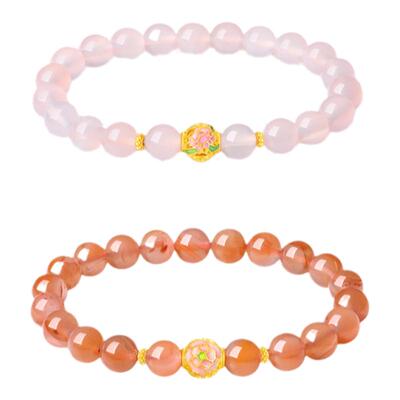 周大生黄金镶玉髓手串