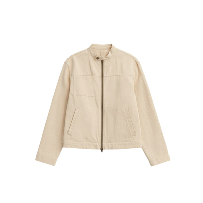 巴恩概念卡其色牛仔短款夹克