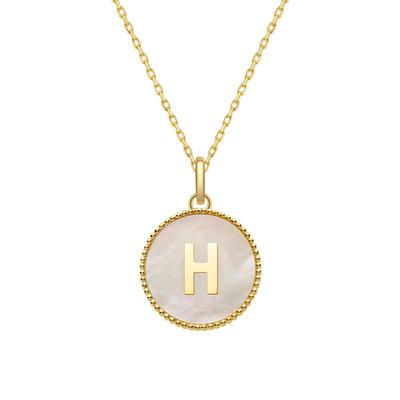 HELAS赫拉18K金贝母定制字母项链