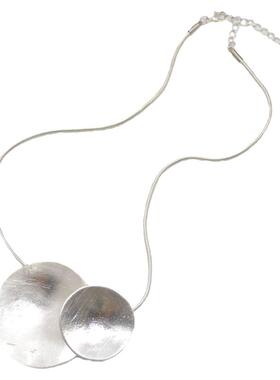 金属蛇骨链女几何圆形项链