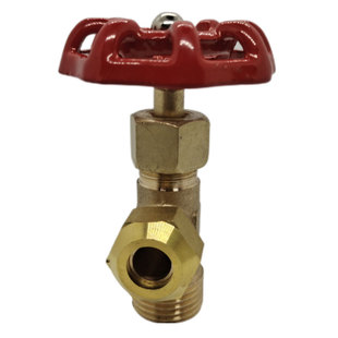 新款正品油阀 黄铜扩口阀门双头8紫铜管针型阀4分调节阀流量开关