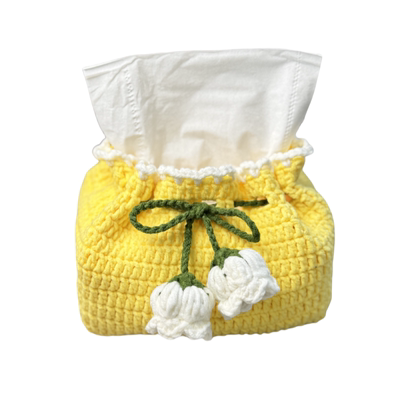 DIY铃兰花纸巾盒毛线手工材料包