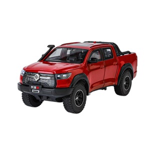 1:24长城炮皮卡车模型仿真合金小汽车六车门可开越野车模摆件收藏