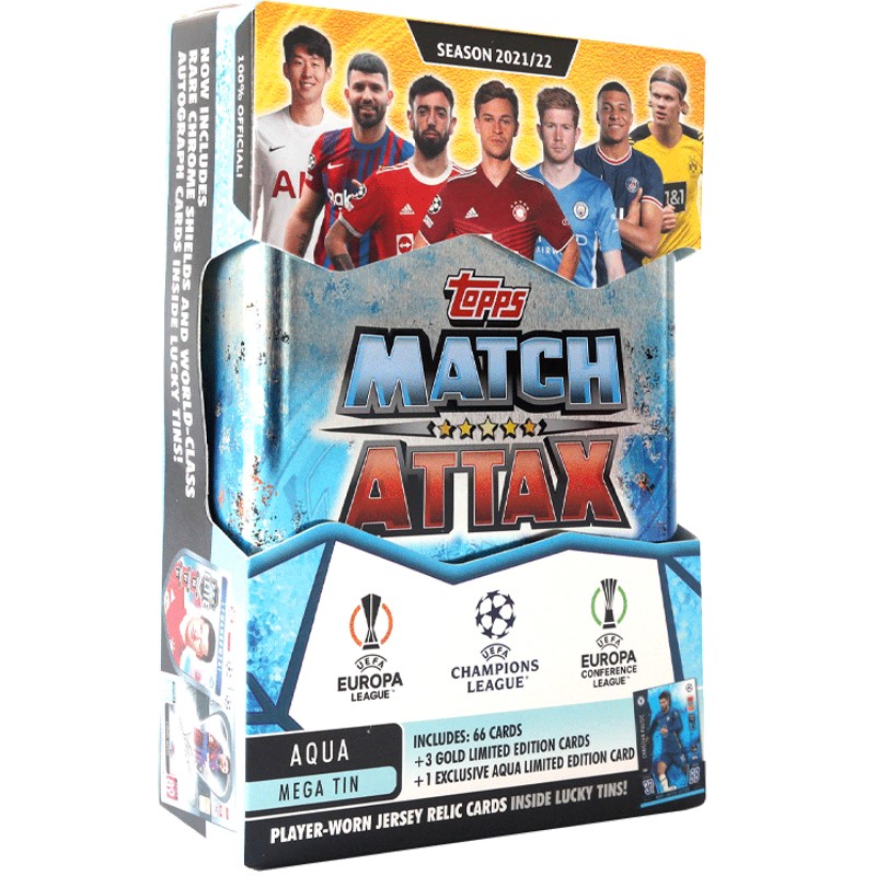 Topps Match Attax UEFA Mega Tin欧冠收藏卡足球球星卡游戏盒卡