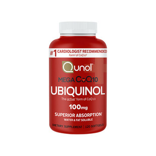 Qunol酋诺 超级泛醇 100mg120粒还原型辅酶胶囊CoQ10活性保健美国