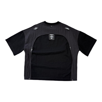 潮牌美式拼接纯棉短袖T恤男士