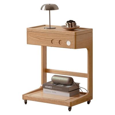 源氏木语卧室原木风多功能床边几