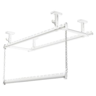 白色晾衣架家用阳台顶装晾衣杆