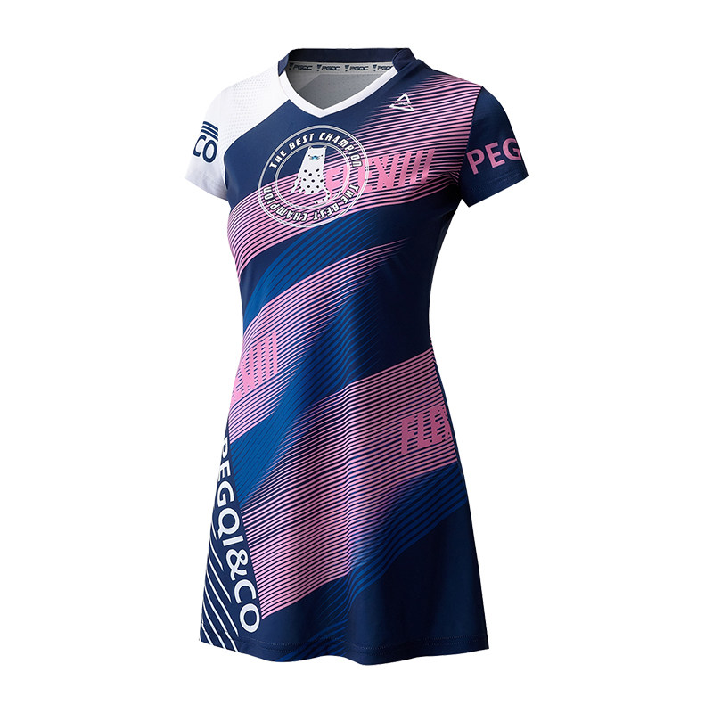 儿童羽毛球服连衣裙女夏季2026新款短袖速干运动服网球比赛训练服