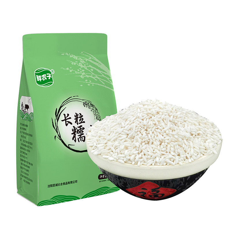 鲜农子长粒糯米500g小包装农耕种植软糯香甜包粽子籼糯米糯米饭团