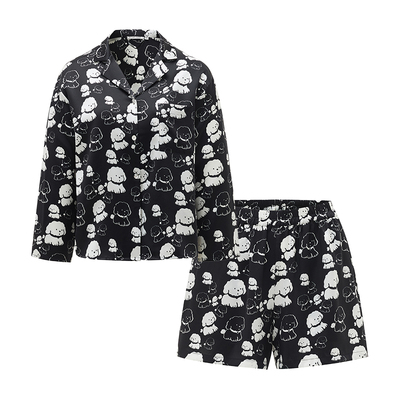 NJP真丝睡衣套装呆萌小狗系列