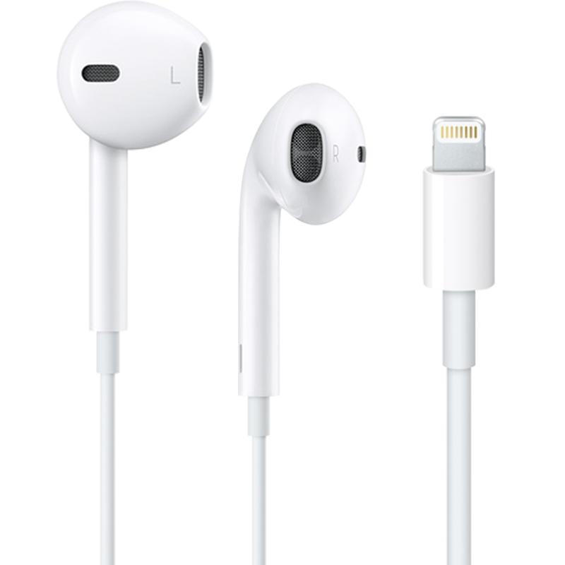 Apple/苹果原装有线13耳机lightning接口iPhone12promax正品11/X/XS/XR/8/7plus扁头入耳式线控EarPods原厂