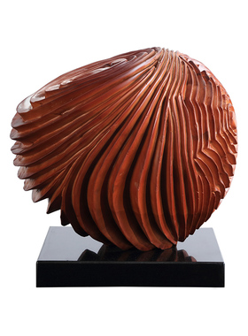 酒店样板间玄关抽象实木装饰摆件