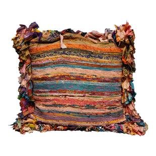 Rag Rug Floor Pillows印度手工杂布拼接编织抱枕地垫床腰枕