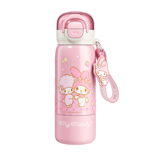 三丽鸥库洛米儿童保温杯女孩双饮水杯可爱小学生上学专用吸管杯子