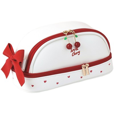 2022年新款~樱桃PU双层笔袋