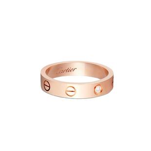 【自营】中古99新卡地亚LOVE结婚戒指18K玫瑰金窄版K金钻石情侣