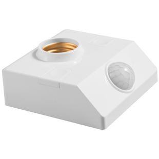 86型人体感应灯座E27螺口感应灯头楼道红外线感应灯夜间自动开关