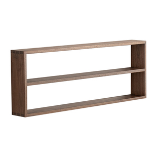 黑胡桃实木壁挂置物架 茶室挂墙上摆件器皿茶具收纳架格子陈列架