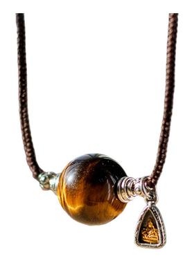 天然虎眼石吊坠项链男女款