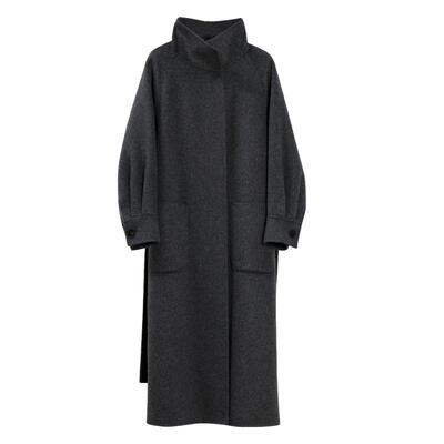 HONRN/红人羊驼毛立领双面尼大衣