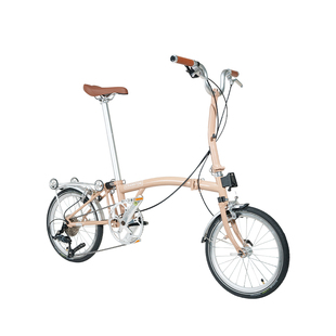 CRANSTON摩卡色R9 Max 三折叠自行车成人超轻便携复古9速16寸单车