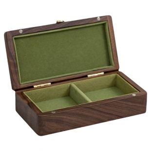 首饰收纳盒可放手镯高档精致黄金翡翠玉石银镯子饰品盒黑胡桃实木