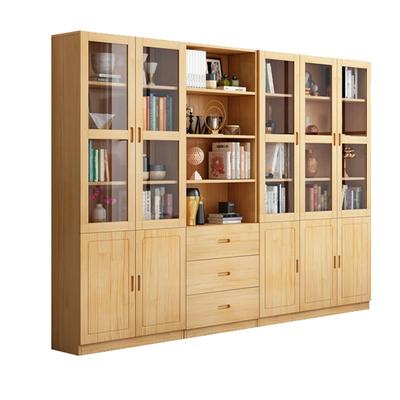 全实木落地靠墙储物书柜