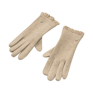 春秋薄款抓绒保暖加绒棉手套女秋冬季骑行开车驾驶防滑防寒可触屏