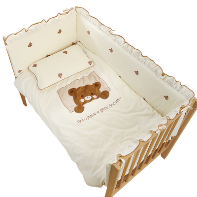 针织棉床围ins风刺绣精美大花边