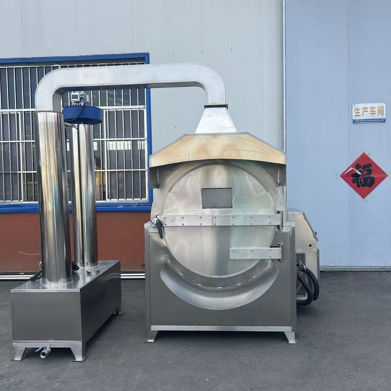 电磁炒药机 不锈钢滚筒式炒货机 中小型全自动药材烘干麸皮炒药机